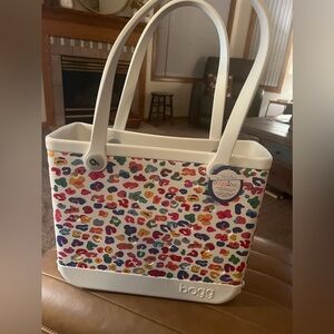 NWT New original  Baby Bogg leopard multi print tote bag white Sold Out